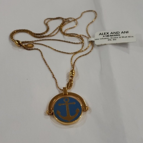Alex and Ani Jewelry - Alex and Ani gold color anchor & shell  necklace